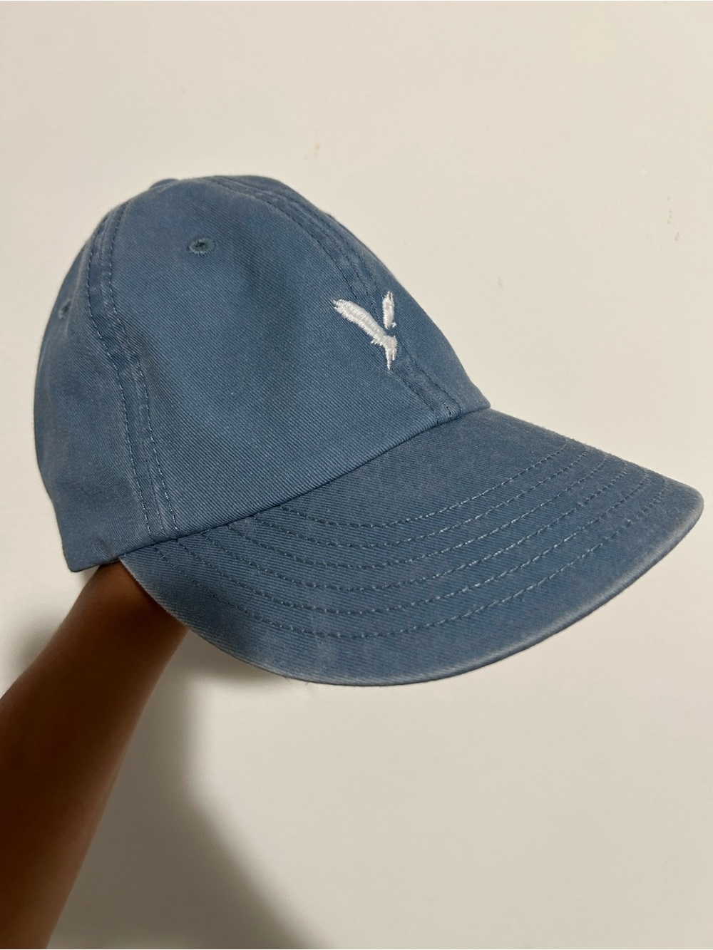 American Eagle Outfitters Light Blue Cap with White Logo